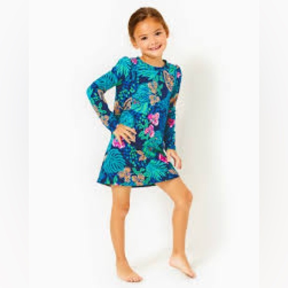 Lilly Pulitzer Other - NWT Lilly Pulitzer Girls Mini Jansen Dress Low Tide Navy Life of the Party L